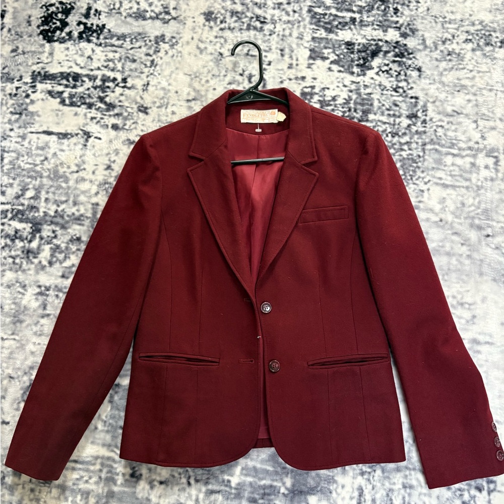 PENDLETON JACKET BLAZER BURGUNDY WOOL size 6